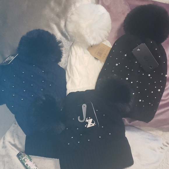 Winter Fur Beanie Sherpa Lined Soft Warm Lux Beanie Single Pom Pom Studded Knit - Picture 9 of 17